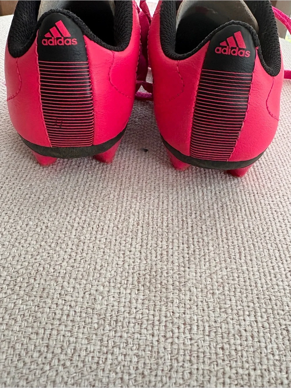 adidas Kids Soccer Cleats in Bright Pink and Black
